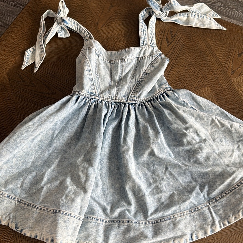 ALICE + OLIVIA AMINA CORSET DENIM DRESS, Size 10, $440 - Picture 15 of 15